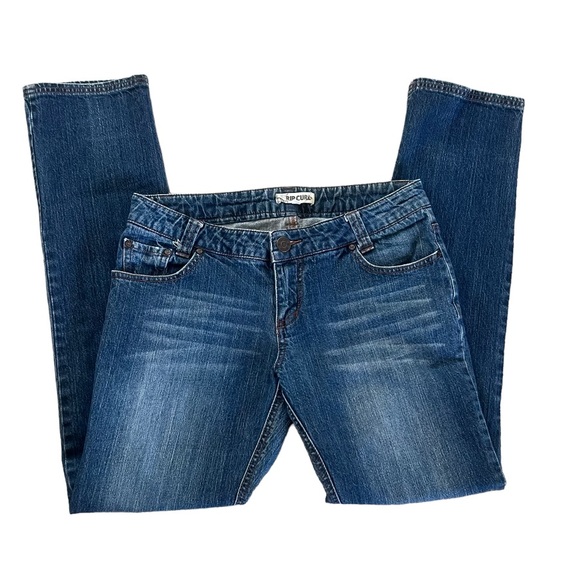 Ripcurl Pins Jeans Zip Blue Denim Slim Fit Low Rise Skinny - Picture 3 of 5